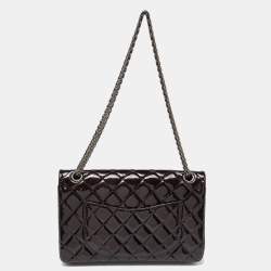 Chanel Prune Quilted Patent Leather Classic 2.55 Reissue 226 Double Flap Bag