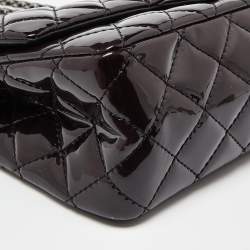 Chanel Prune Quilted Patent Leather Classic 2.55 Reissue 226 Double Flap Bag
