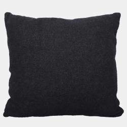 Chanel Black & Grey Wool & Cashmere Logo Pillow
