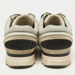 Pre Owned Chanel Tricolor Suede, Leather and Mesh CC Low Top Sneakers Size 38