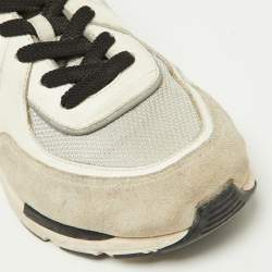 Pre Owned Chanel Tricolor Suede, Leather and Mesh CC Low Top Sneakers Size 38