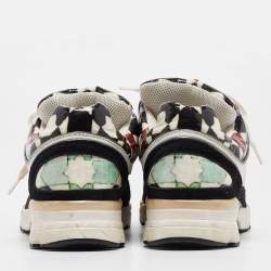 Pre Owned Chanel Multicolor Printed Coated Canvas and Suede CC Low Top Sneakers Size 38