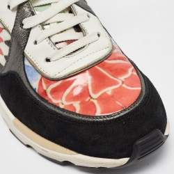 Pre Owned Chanel Multicolor Printed Coated Canvas and Suede CC Low Top Sneakers Size 38