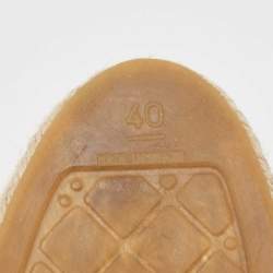 Chanel Army Green Canvas Camelia Espadrille Flats Size 40