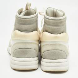 Pre Owned Chanel Multicor Suede And Leather CC High Top Sneakers Size 39