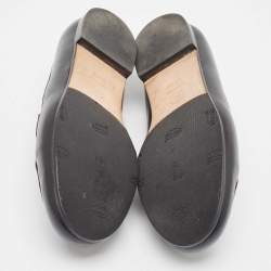Chanel Black Leather CC Loafers Size 38.5