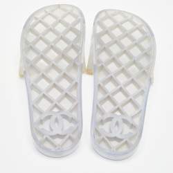 Chanel Transparent Rubber CC Slides Size 40