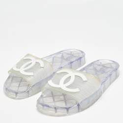 Chanel Transparent Rubber CC Slides Size 40