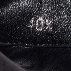 Pre Owned  Chanel Black Patent and Leather CC Lace Up Sneakers Size 40.5