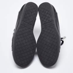 Pre Owned  Chanel Black Patent and Leather CC Lace Up Sneakers Size 40.5