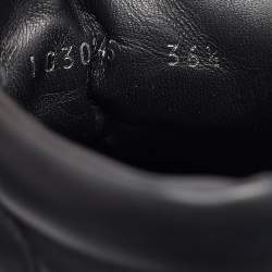 Pre Owned Chanel Black Leather CC Double Zip Accent High Top Sneakers Size 36.5