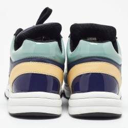 Pre Owned Chanel Multicolor Leather and Patent Leather CC Logo Sneakers Size 38