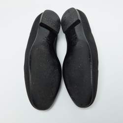 Chanel Black Fabric Smoking Slippers Size 40.5