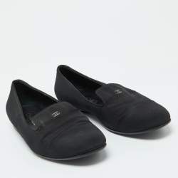 Chanel Black Fabric Smoking Slippers Size 40.5