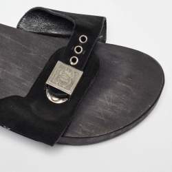 Chanel Black Suede Wooden Clogs Size 41