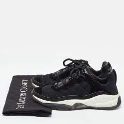 Pre Owned Chanel Black Mesh Suede and Mesh CC  Low Top Sneakers Size 39