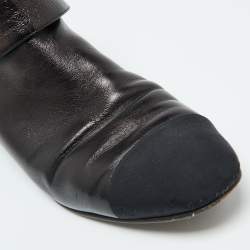 Chanel Black Leather Ankle Length Boots Size 42
