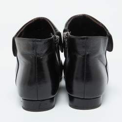 Chanel Black Leather Ankle Length Boots Size 42