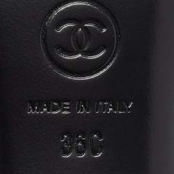 Pre Owned Chanel Black Canvas and Leather Mule Sandals Size 36