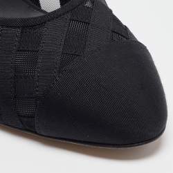 Pre Owned Chanel Black Canvas and Mesh CC Pumps Size 39