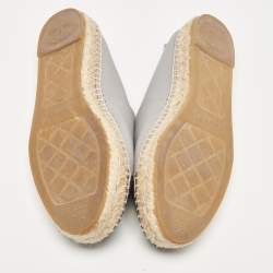 Chanel Two Tone Leather CC Espadrille Flats Size 38