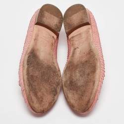 Pre Owned Chanel Pink Python Leather Ballet Flats Size 40.5