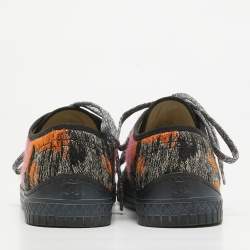 Chanel Multicolor Canvas and Tweed Lace Up Sneakers Size 37