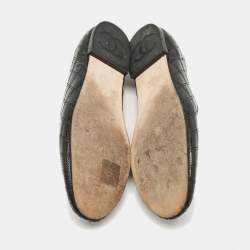 Pre Owned Chanel Black Patent Smoking Slippers Size 39.5