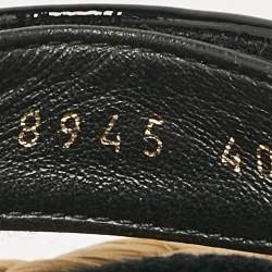 Chanel Black Mesh and Patent Slingback Sandals Size  40