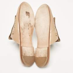 Chanel Beige Quilted Leather Lion Fringe Flat Mules Size 38