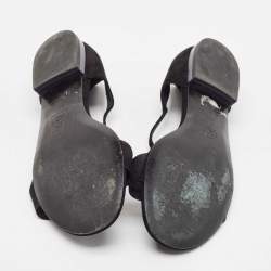 Chanel Black Suede Ankle Strap Flat Sandals Size 40