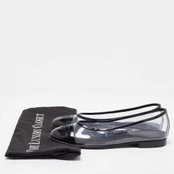 Pre Owned Chanel Transparent Patent Leather and PVC Ballet Flats Size 37.5