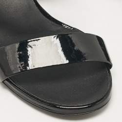 Chanel Black Patent Leather Sandals Size 36