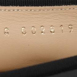 Pre Owned Chanel Black Patent and Leather CC Cap Toe Bow Ballet Flats Size 42