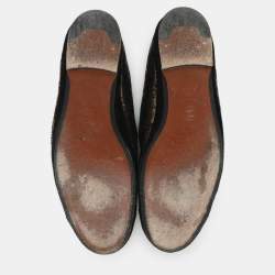 Chanel Gold/Black Printed Suede and Fabric CC Cap Toe Loafers Size 39