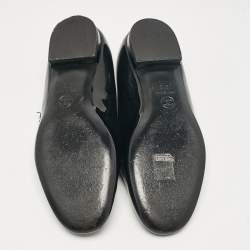 Chanel Black Leather Patent and Leather Ballet Flats Size 37