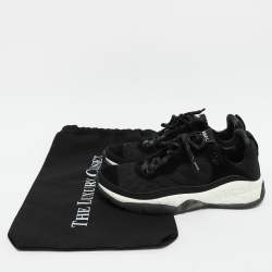 Pre Owned Chanel Black Mesh and Suede CC Low Top Sneakers Size 39