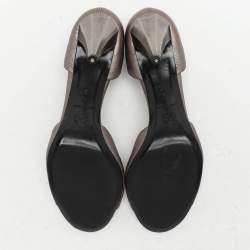 Chanel Grey Leather D'orsay Pumps Size 39