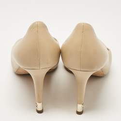 Chanel Beige Leather Round Toe Pumps Size 39