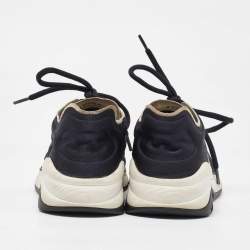 Pre Owned Chanel Black Nylon Interlocking CC Logo Low Top Sneakers Size 40