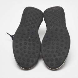 Pre Owned Chanel Black Nylon Interlocking CC Logo Low Top Sneakers Size 40