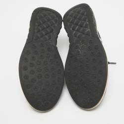 Pre Owned Chanel Black Neoprene CC Low Top Sneakers Size 37.5