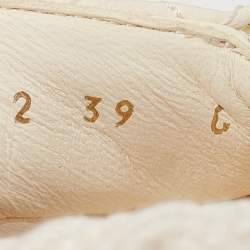 Pre Owned Chanel Cream Quilted Leather and Rope CC Dad Sandals Size 39