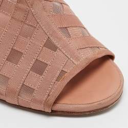 Chanel Pink Fabric and Mesh CC Mules Size 37.5