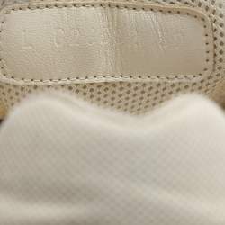 Pre Owned Chanel White Canvas and Leather CC Low Top Sneakers Size 39
