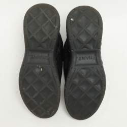 Pre Owned Chanel Black Nylon and Suede CC Low Top Sneakers Size 38.5