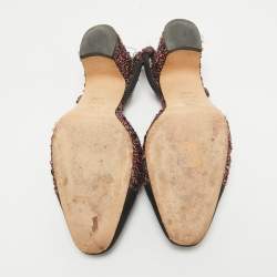 Chanel Multicolor Tweed CC Slingback Sandals Size 37.5