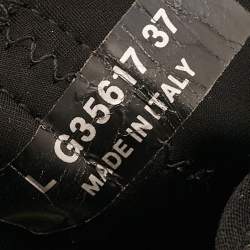 Pre Owned Chanel Black Rubber and Fabric Interlocking CC Sneakers Size 37