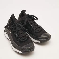 Pre Owned Chanel Black Rubber and Fabric Interlocking CC Sneakers Size 37