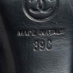 Chanel Black Leather CC Chain Link Platform Knee Length Boots Size 39
